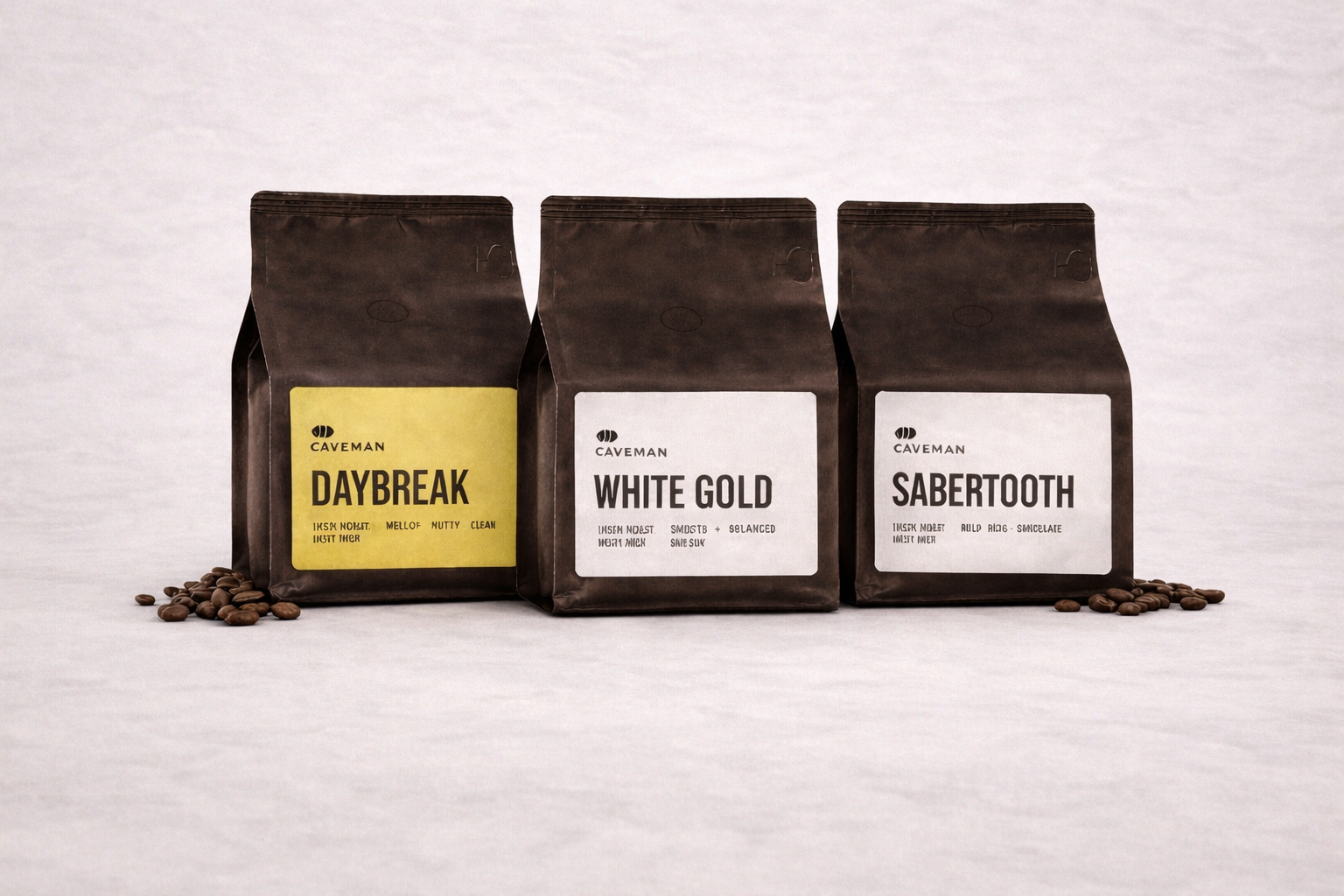 Best Selling Roasts - Daybreak, White Gold and Sabertooth (o) – Caveman ...