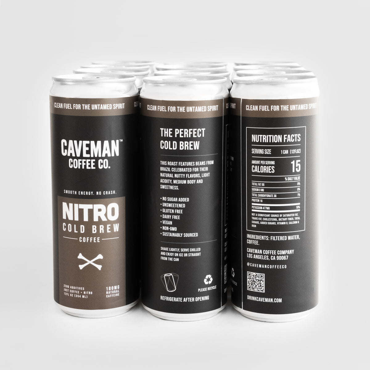 Nitro Cold Brew 12 oz. | Sold exclusively in 12 packs | Caveman Coffee